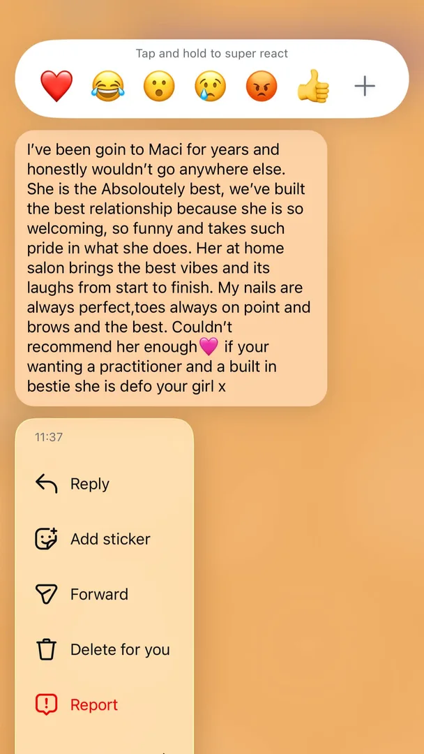 Customer testimonial